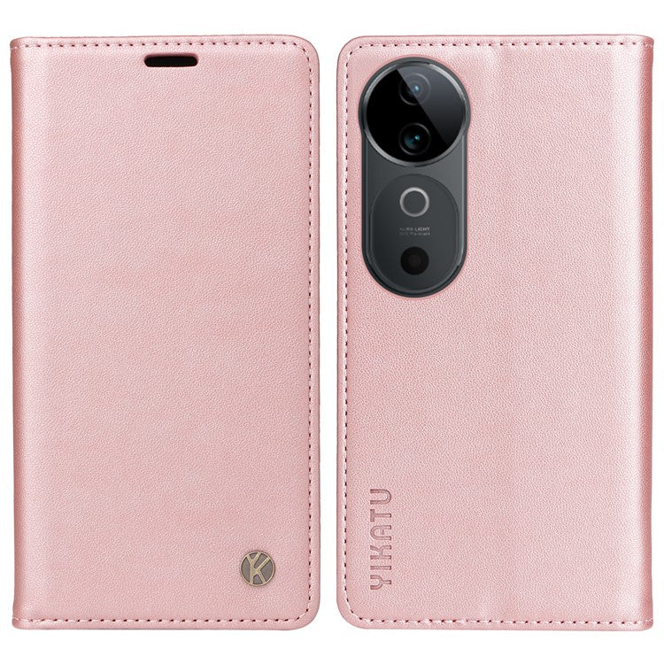 YIKATU YK-001 For vivo S19 5G / V40 5G Case Strong Magnetic Leather Phone Cover - Rose Gold