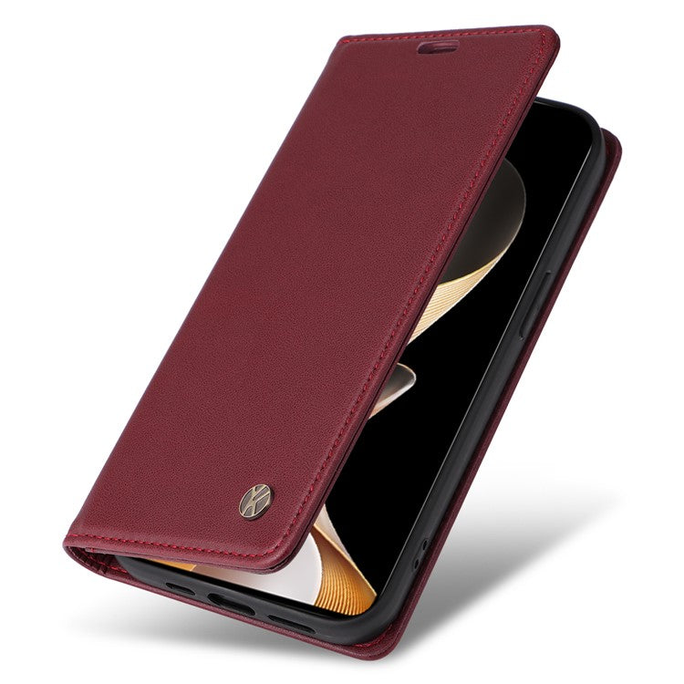 YIKATU YK-001 For vivo S19 5G / V40 5G Case Strong Magnetic Leather Phone Cover - Wine Red