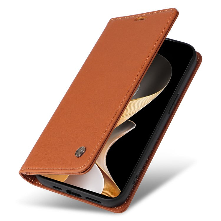 YIKATU YK-001 For vivo S19 5G / V40 5G Case Strong Magnetic Leather Phone Cover - Brown