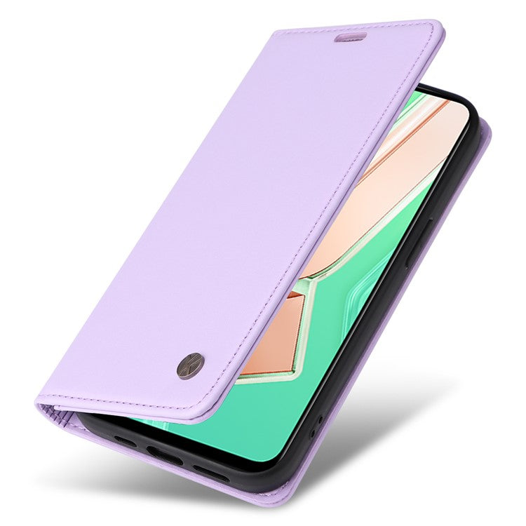 YIKATU YK-001 For vivo Y28 4G Case Card Slot Stand Leather Phone Cover Strong Magnetic - Light Purple