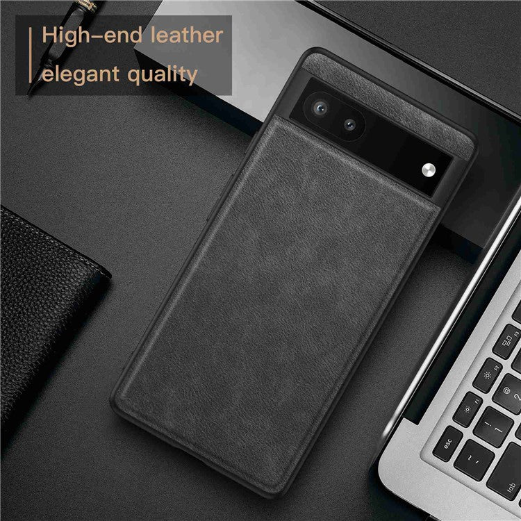 For Google Pixel 6a Retro Phone Case Multi-layer Protection TPU+PC+PU Leather Wear-resistant Phone Back Cover - Black