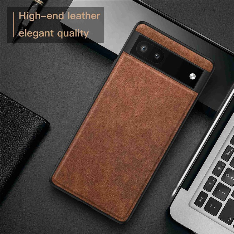 For Google Pixel 6a Retro Phone Case Multi-layer Protection TPU+PC+PU Leather Wear-resistant Phone Back Cover - Brown