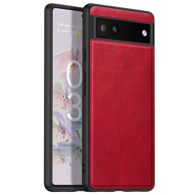 For Google Pixel 6a Retro Phone Case Multi-layer Protection TPU+PC+PU Leather Wear-resistant Phone Back Cover - Red