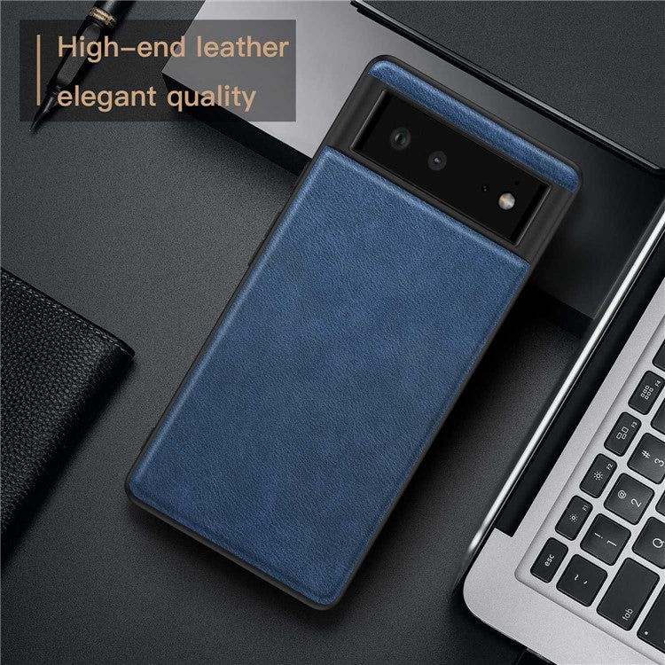 For Google Pixel 6 Shockproof Retro Phone Case Anti-fall PU Leather Coated TPU+PC Phone Cover - Brown