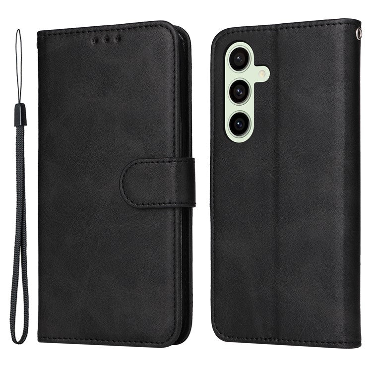 For Samsung Galaxy S24 FE Wallet Case PU Leather Stand Flip Phone Cover - Black