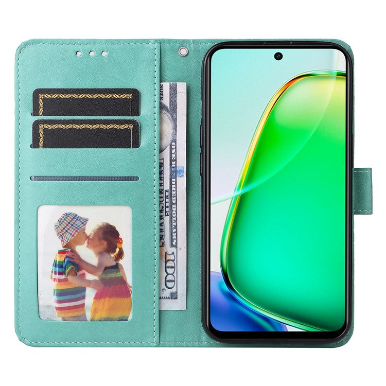 For vivo Y28 4G / iQOO Z9x 5G Case Sunflower Leather Phone Wallet Cover - Green