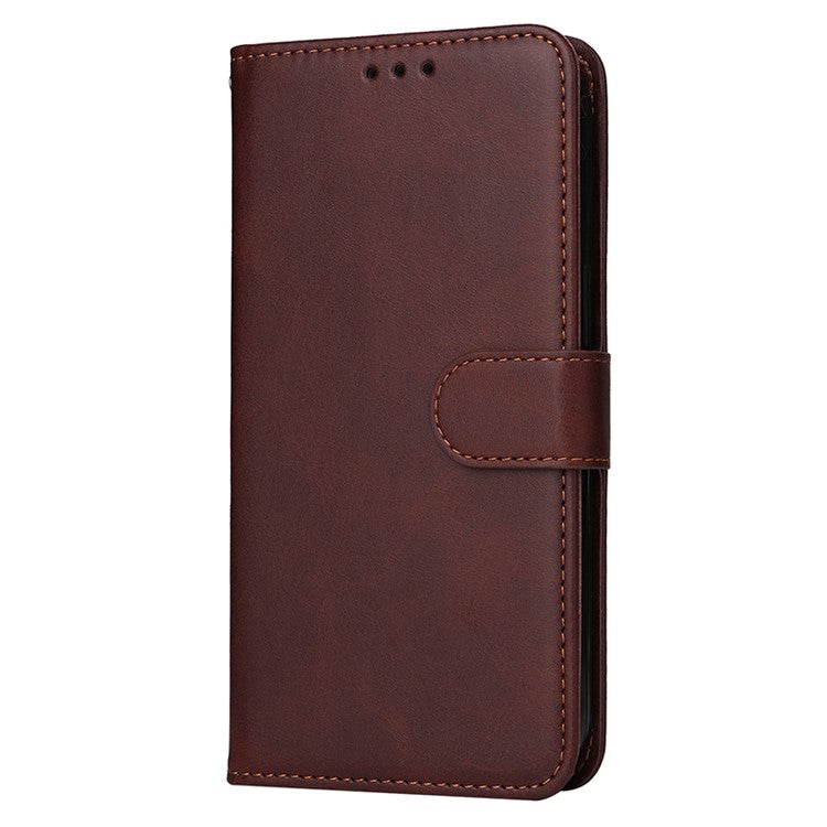 For vivo Y28 4G / iQOO Z9x 5G Case Calf Texture Leather Wallet Phone Cover - Brown