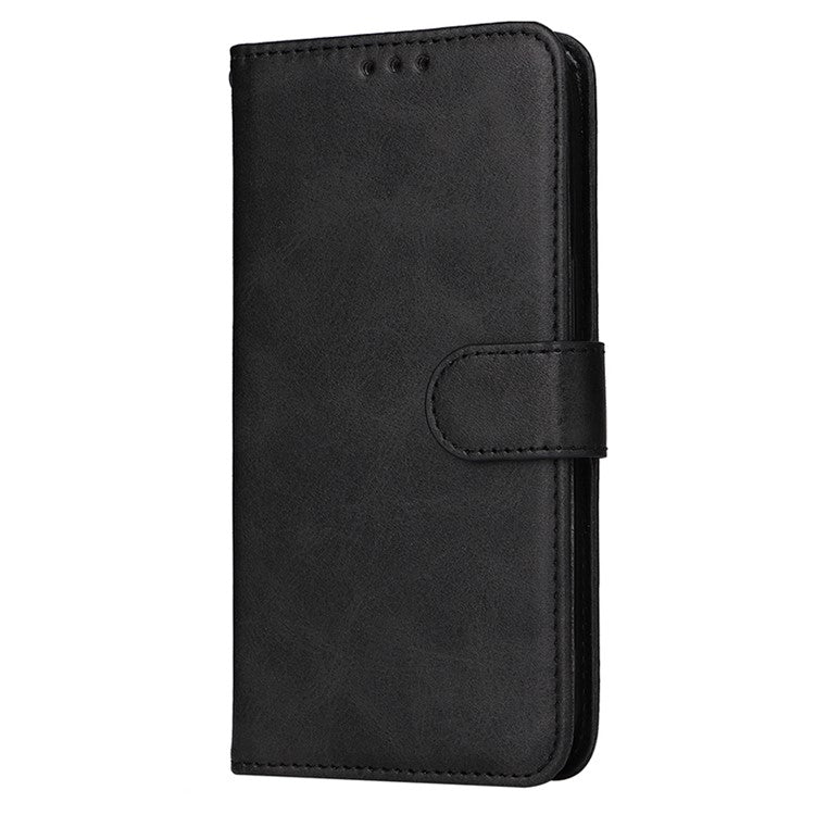 For vivo Y28 4G / iQOO Z9x 5G Case Calf Texture Leather Wallet Phone Cover - Black