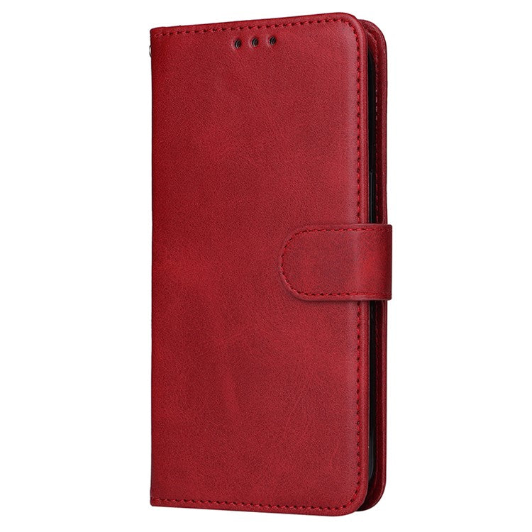 For vivo Y28 4G / iQOO Z9x 5G Case Calf Texture Leather Wallet Phone Cover - Red