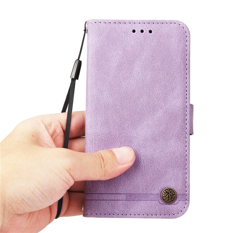 For vivo Y28 4G / iQOO Z9x 5G Case Leather Wallet Phone Cover Skin Touch Feeling - Purple