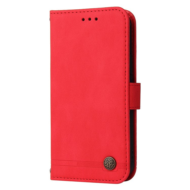 For vivo Y28 4G / iQOO Z9x 5G Case Leather Wallet Phone Cover Skin Touch Feeling - Red