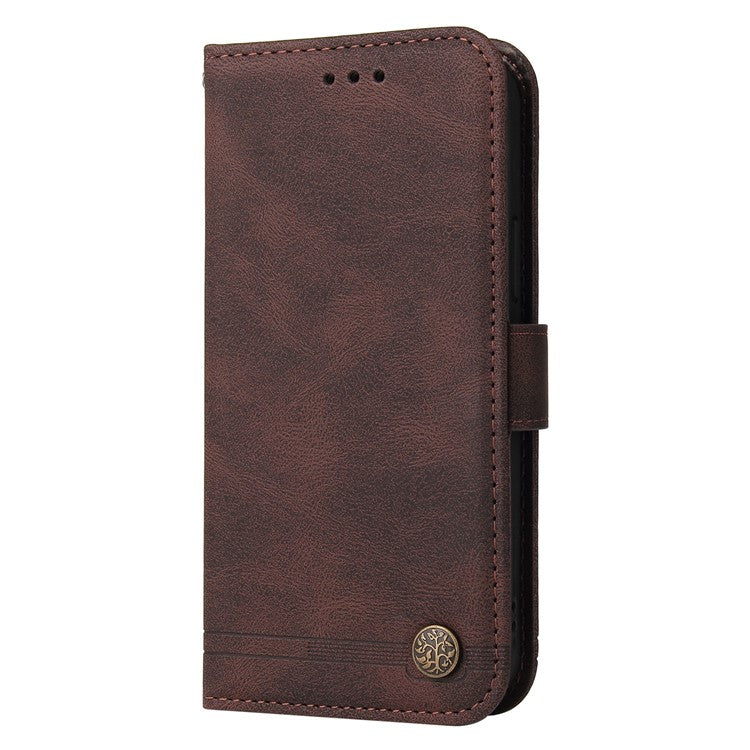 For vivo Y28 4G / iQOO Z9x 5G Case Leather Wallet Phone Cover Skin Touch Feeling - Brown