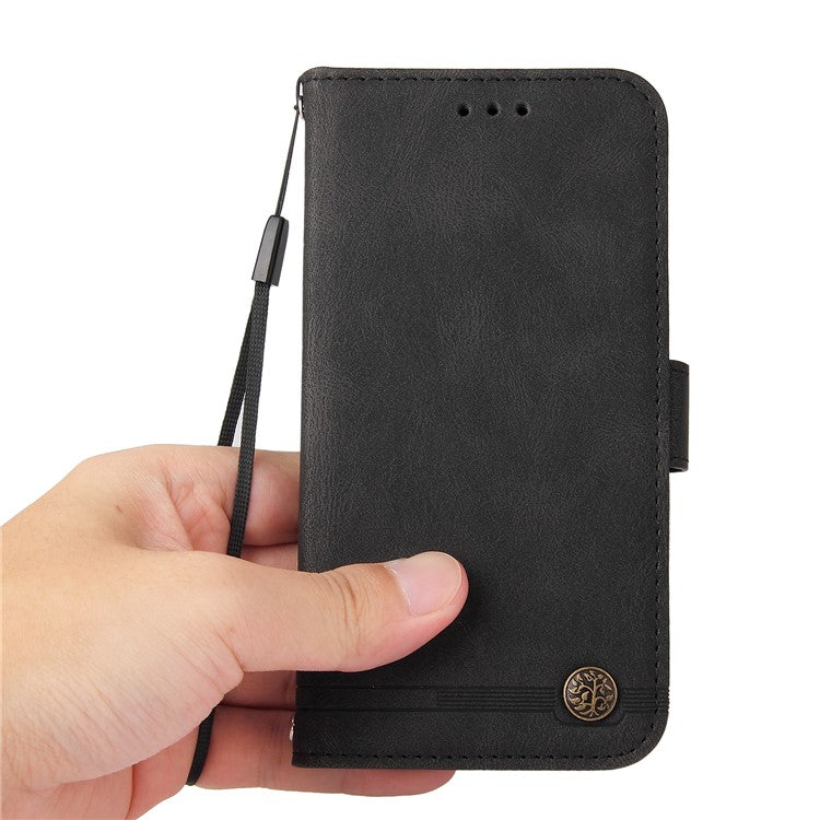 For vivo Y28 4G / iQOO Z9x 5G Case Leather Wallet Phone Cover Skin Touch Feeling - Black