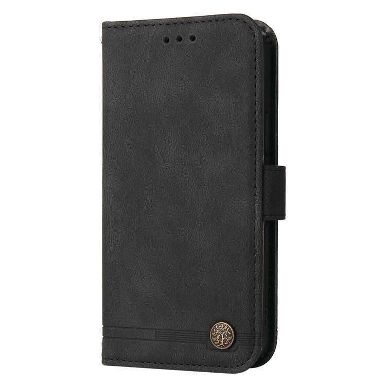 For vivo Y28 4G / iQOO Z9x 5G Case Leather Wallet Phone Cover Skin Touch Feeling - Black