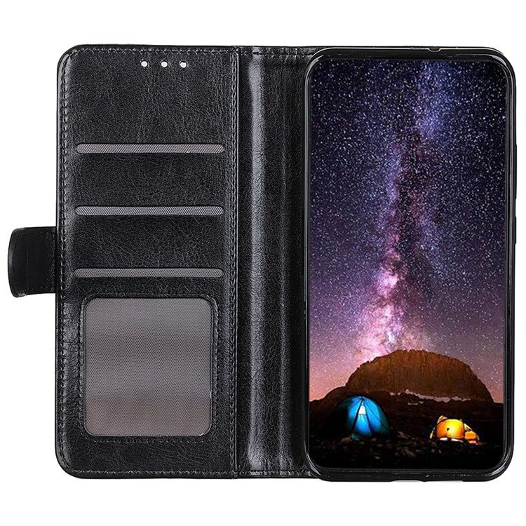 For Google Pixel 9 Pro XL Wholesale Phone Case Crazy Horse Texture PU Leather Phone Stand Cover - Black