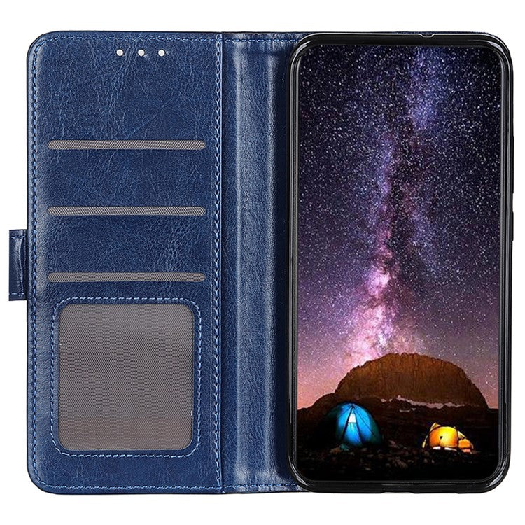 For Google Pixel 9 Pro XL Wholesale Phone Case Crazy Horse Texture PU Leather Phone Stand Cover - Blue