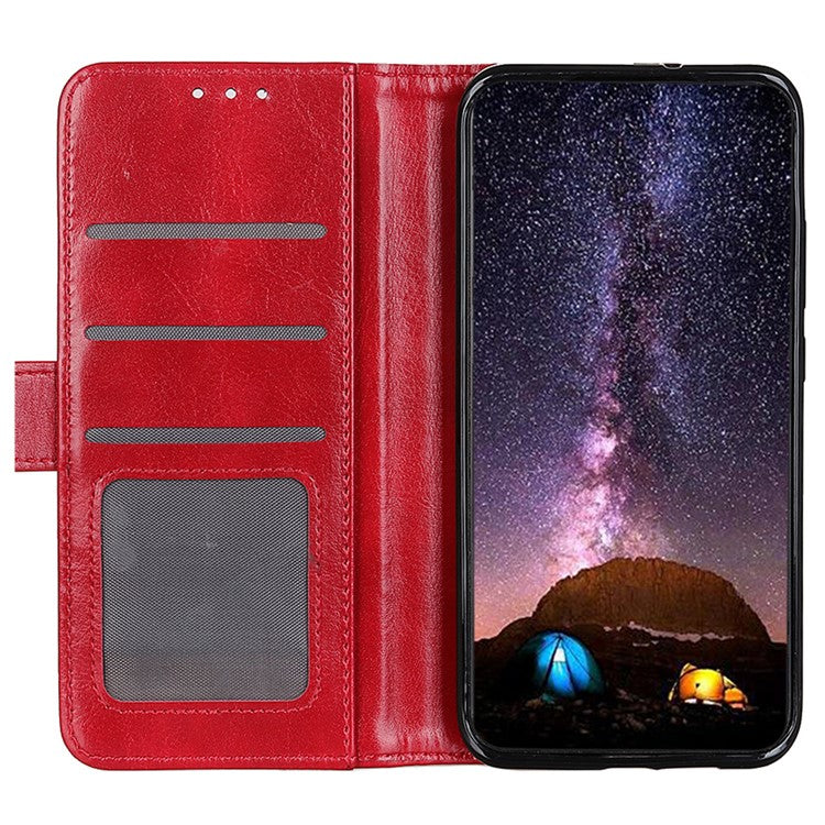 For Google Pixel 9 Pro XL Wholesale Phone Case Crazy Horse Texture PU Leather Phone Stand Cover - Red