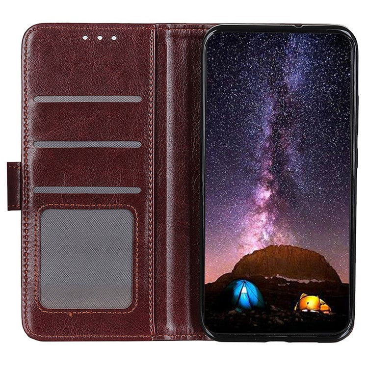 For Google Pixel 9 Pro XL Wholesale Phone Case Crazy Horse Texture PU Leather Phone Stand Cover - Brown