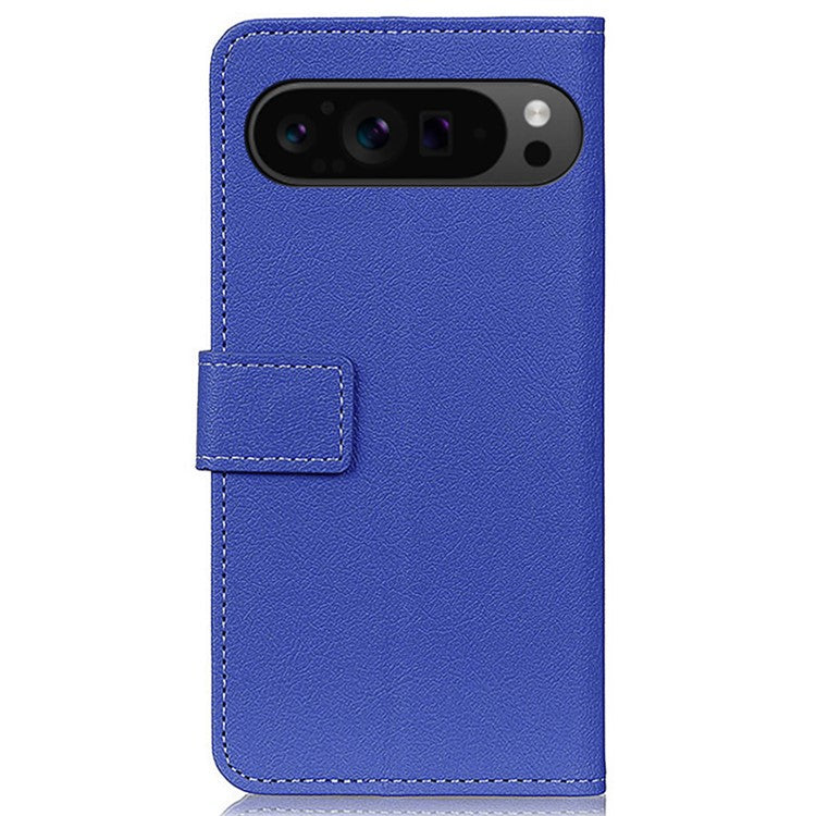 For Google Pixel 9 Pro XL Textured Wholesale Phone Case PU Leather Phone Stand Cover - Blue