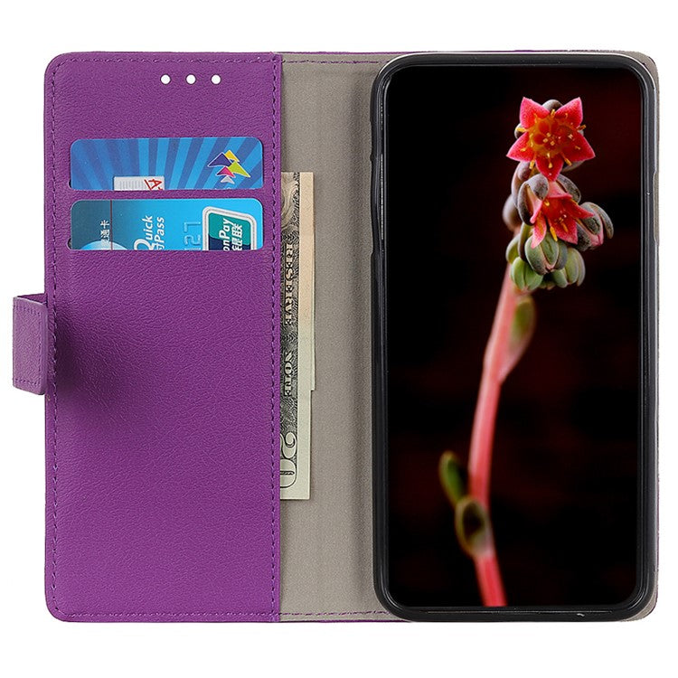 For Google Pixel 9 Pro XL Textured Wholesale Phone Case PU Leather Phone Stand Cover - Purple