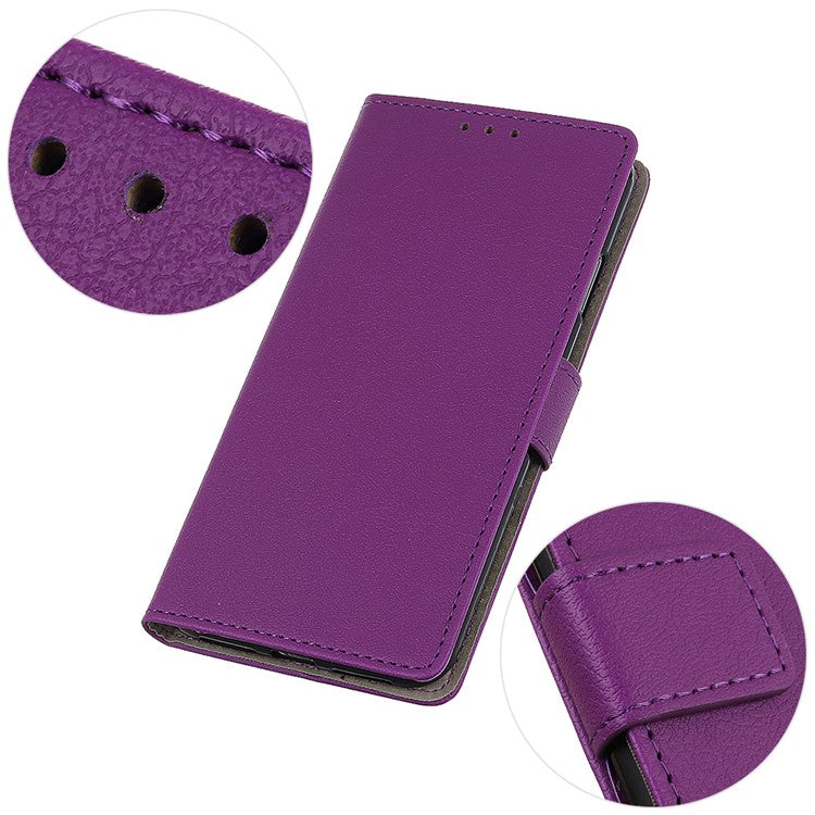 For Google Pixel 9 Pro XL Textured Wholesale Phone Case PU Leather Phone Stand Cover - Purple