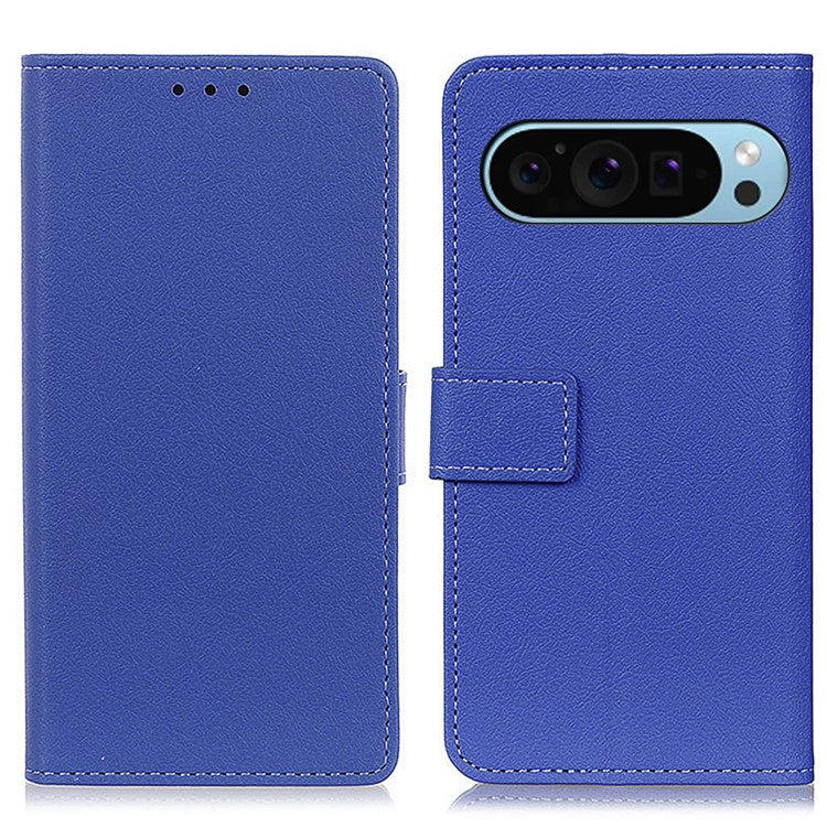 For Google Pixel 9 Pro / Pixel 9 Wholesale Phone Case TPU + PU Leather Shell Phone Stand Cover - Blue