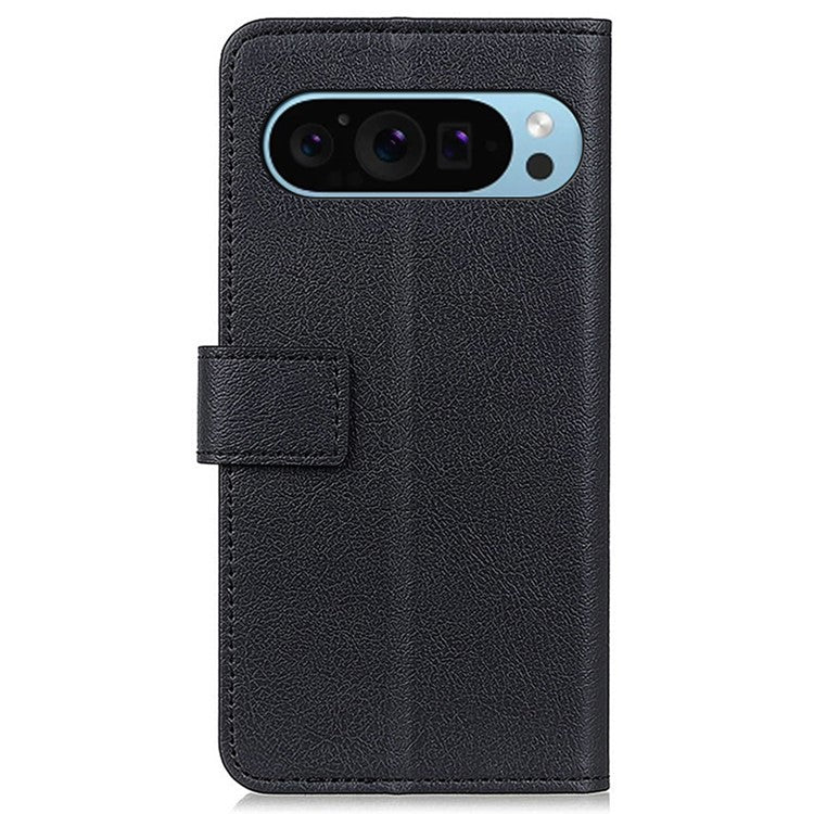 For Google Pixel 9 Pro / Pixel 9 Wholesale Phone Case TPU + PU Leather Shell Phone Stand Cover - Black