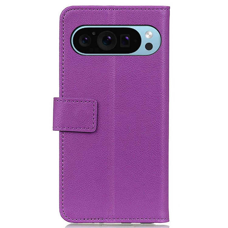 For Google Pixel 9 Pro / Pixel 9 Wholesale Phone Case TPU + PU Leather Shell Phone Stand Cover - Purple