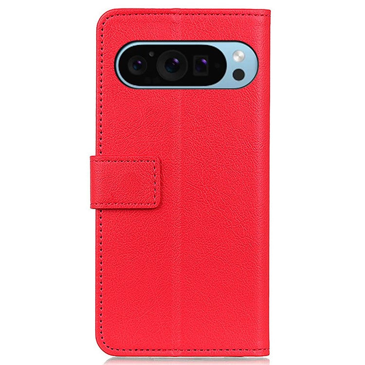 For Google Pixel 9 Pro / Pixel 9 Wholesale Phone Case TPU + PU Leather Shell Phone Stand Cover - Red