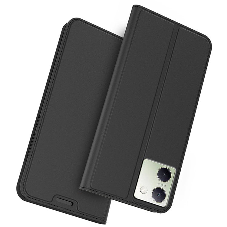 For vivo Y200 Pro 5G Case Card Holder Leather Strong Magnetic Closure Phone Protective Cover - Black