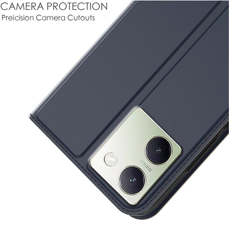 For vivo Y200 Pro 5G Case Card Holder Leather Strong Magnetic Closure Phone Protective Cover - Blue