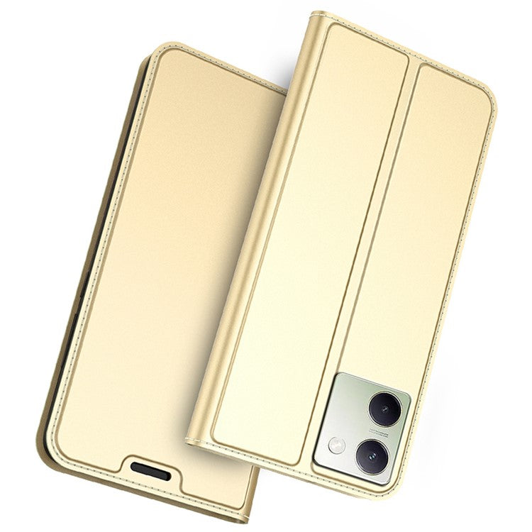 For vivo Y200 Pro 5G Case Card Holder Leather Strong Magnetic Closure Phone Protective Cover - Gold