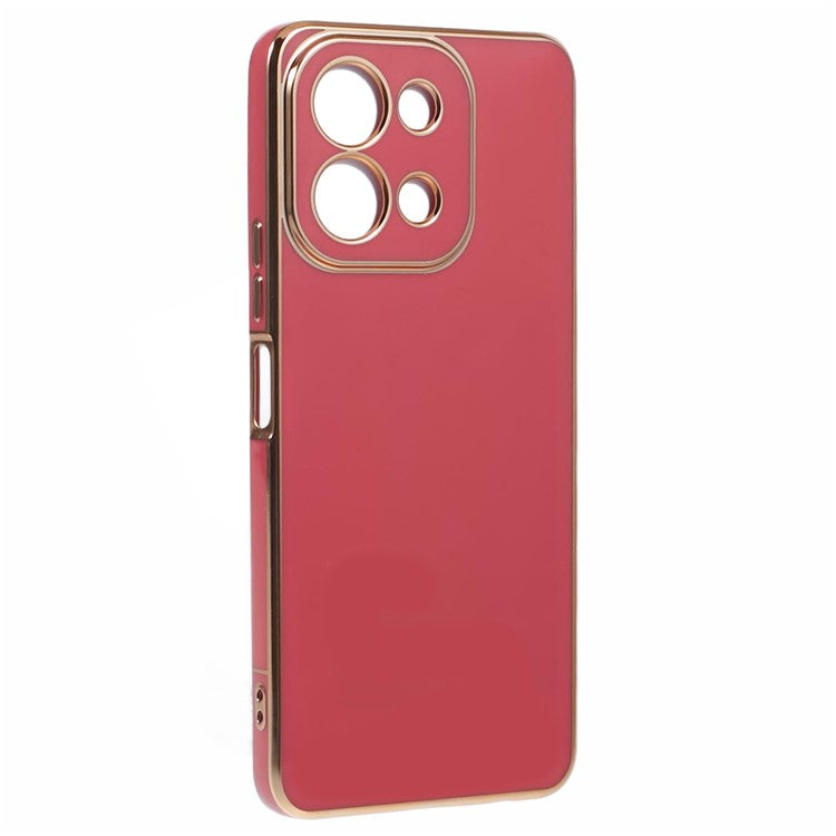 For vivo Y28 4G Case TPU Slim Fit Shockproof Phone Cover 6D Electroplating - Red