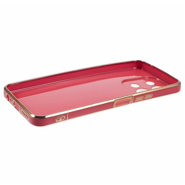 For vivo Y28 4G Case TPU Slim Fit Shockproof Phone Cover 6D Electroplating - Red