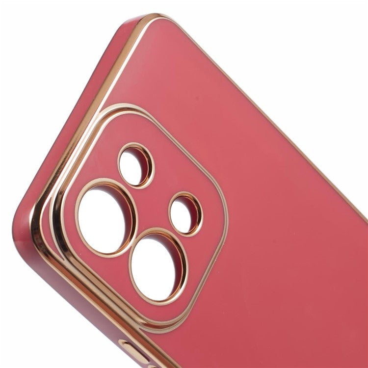 For vivo Y28 4G Case TPU Slim Fit Shockproof Phone Cover 6D Electroplating - Red