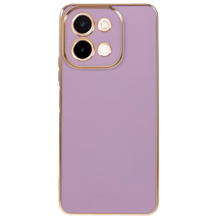 For vivo Y28 4G Case TPU Slim Fit Shockproof Phone Cover 6D Electroplating - Purple