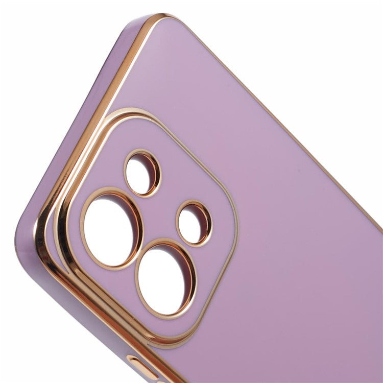 For vivo Y28 4G Case TPU Slim Fit Shockproof Phone Cover 6D Electroplating - Purple