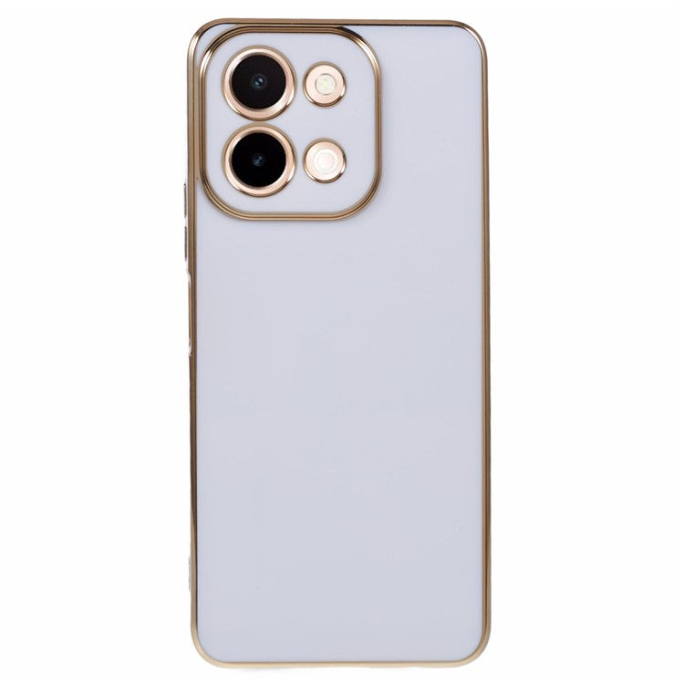 For vivo Y28 4G Case TPU Slim Fit Shockproof Phone Cover 6D Electroplating - White