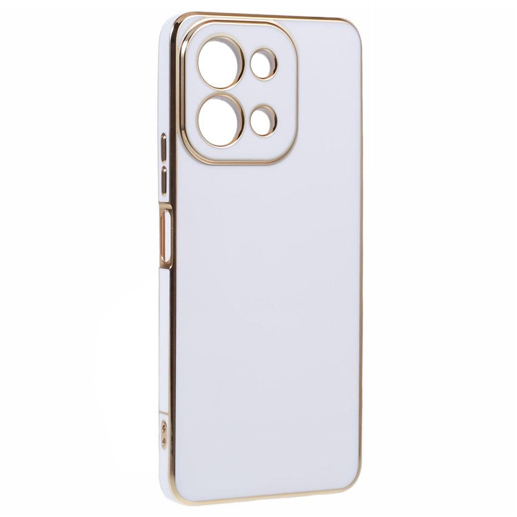 For vivo Y28 4G Case TPU Slim Fit Shockproof Phone Cover 6D Electroplating - White