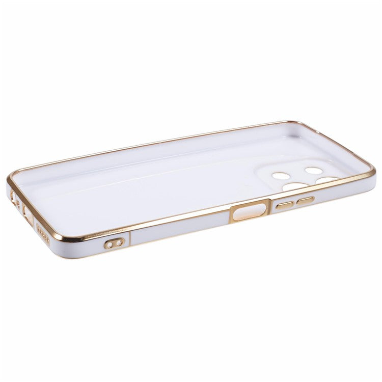 For vivo Y28 4G Case TPU Slim Fit Shockproof Phone Cover 6D Electroplating - White