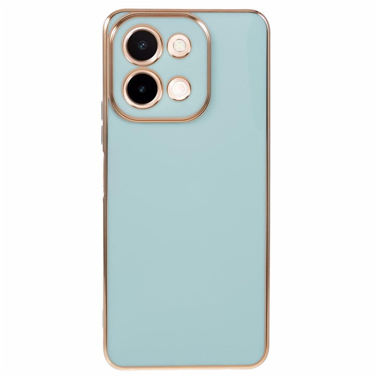 For vivo Y28 4G Case TPU Slim Fit Shockproof Phone Cover 6D Electroplating - Cyan