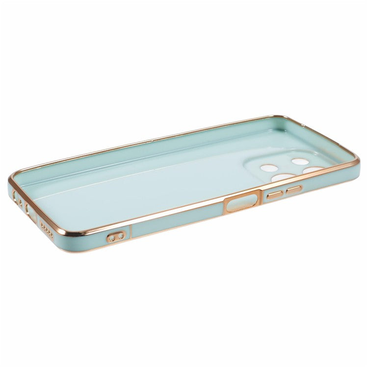 For vivo Y28 4G Case TPU Slim Fit Shockproof Phone Cover 6D Electroplating - Cyan