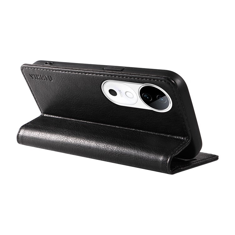 YIKATU YK-006 For vivo S19 5G / V40 5G Wallet Case Litchi Texture Leather Phone Cover - Black