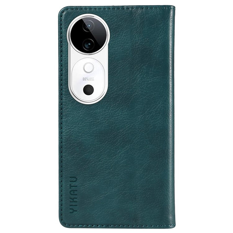 YIKATU YK-006 For vivo S19 5G / V40 5G Wallet Case Litchi Texture Leather Phone Cover - Blue