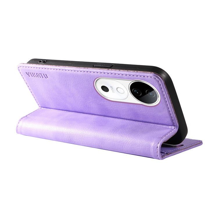 YIKATU YK-006 For vivo S19 5G / V40 5G Wallet Case Litchi Texture Leather Phone Cover - Purple