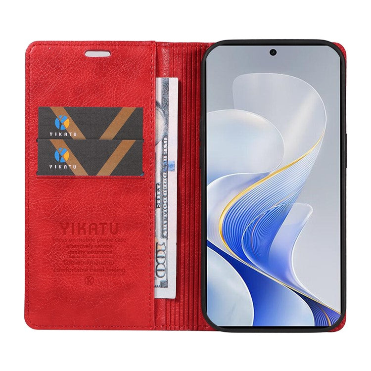 YIKATU YK-006 For vivo S19 5G / V40 5G Wallet Case Litchi Texture Leather Phone Cover - Red