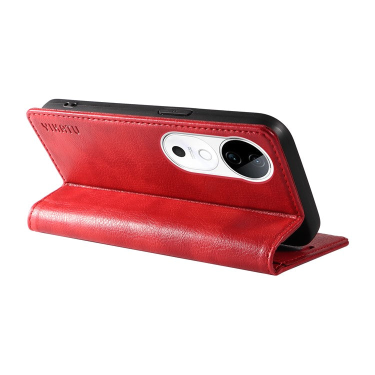 YIKATU YK-006 For vivo S19 5G / V40 5G Wallet Case Litchi Texture Leather Phone Cover - Red