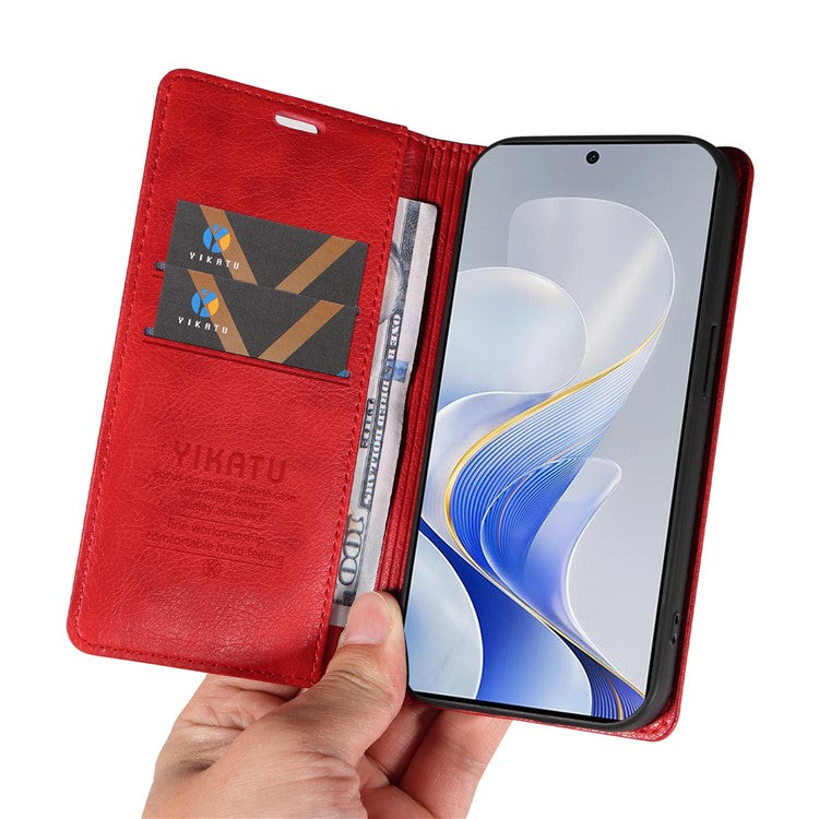 YIKATU YK-006 For vivo S19 5G / V40 5G Wallet Case Litchi Texture Leather Phone Cover - Red