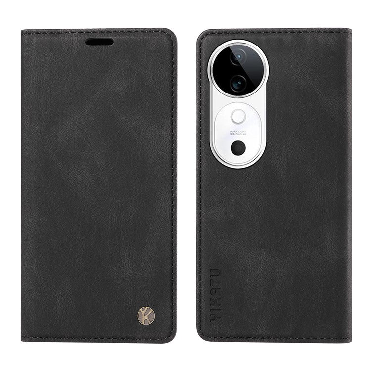 YIKATU YK-004 For vivo S19 5G / V40 5G Case Skin-touch PU Leather Phone Cover - Black