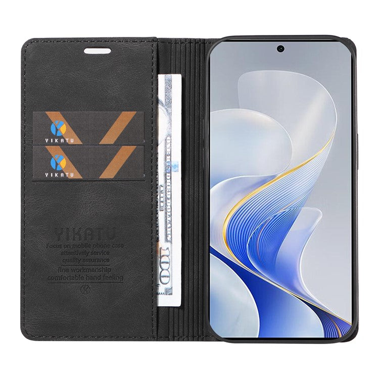 YIKATU YK-004 For vivo S19 5G / V40 5G Case Skin-touch PU Leather Phone Cover - Black